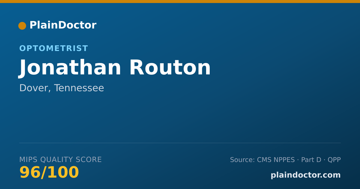 Shareable card for Jonathan Routon - Optometrist, Dover, TN