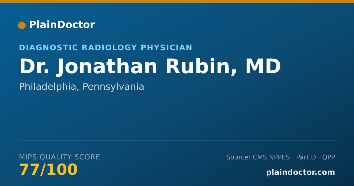 Shareable card for Jonathan Rubin, MD - Diagnostic Radiology Physician, Philadelphia, PA