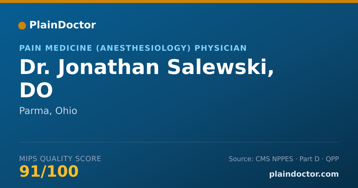 Shareable card for Jonathan Salewski, DO - Pain Medicine (Anesthesiology) Physician, Parma, OH