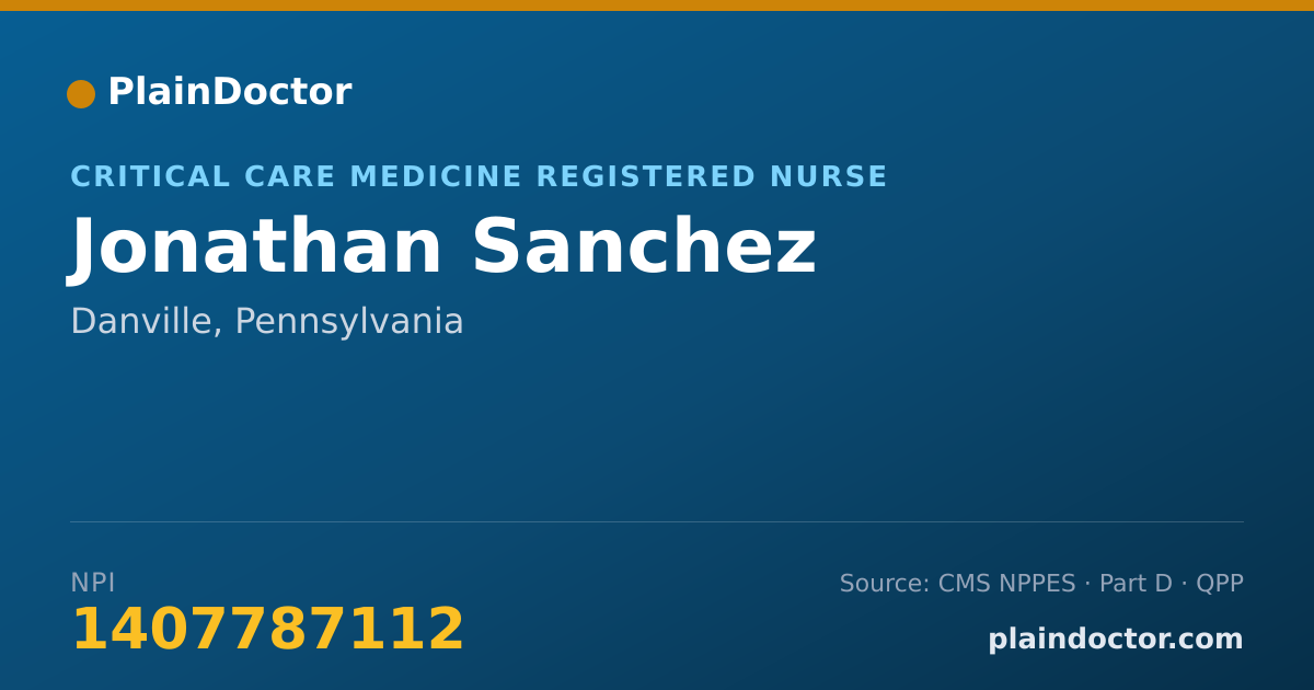 Shareable card for Jonathan Sanchez - Critical Care Medicine Registered Nurse, Danville, PA