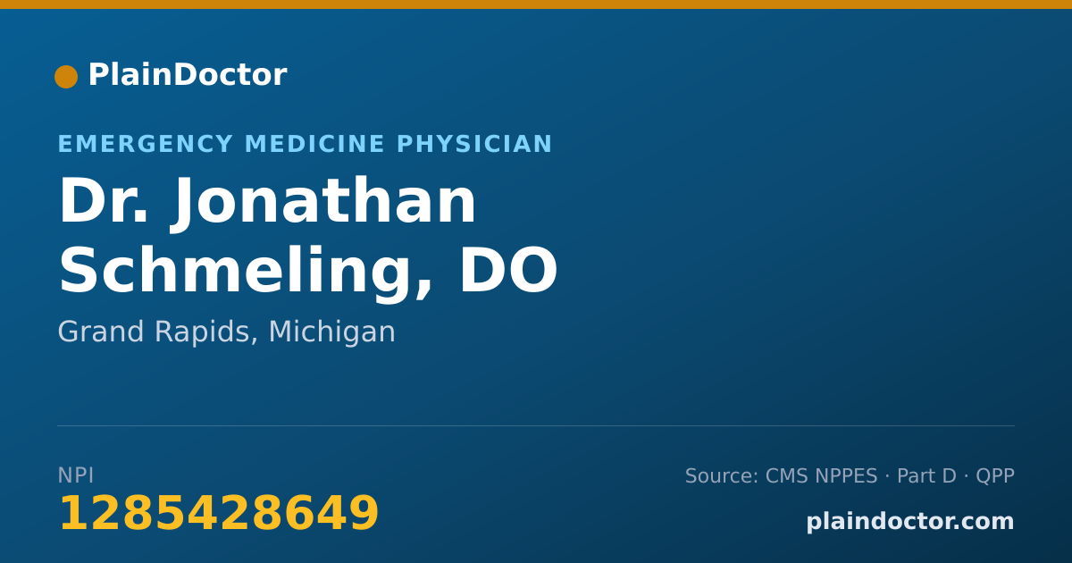 Shareable card for Jonathan Schmeling, DO - Emergency Medicine Physician, Grand Rapids, MI