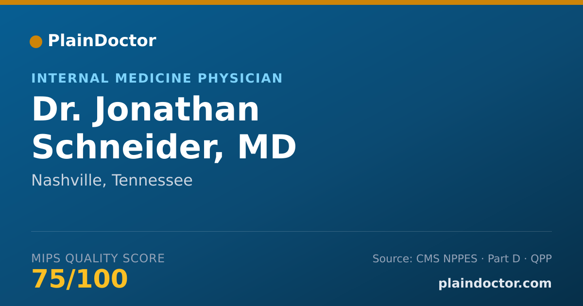 Shareable card for Jonathan Schneider, MD - Internal Medicine Physician, Nashville, TN