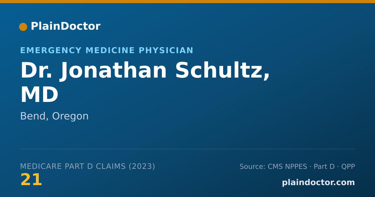 Shareable card for Jonathan Schultz, MD - Emergency Medicine Physician, Bend, OR