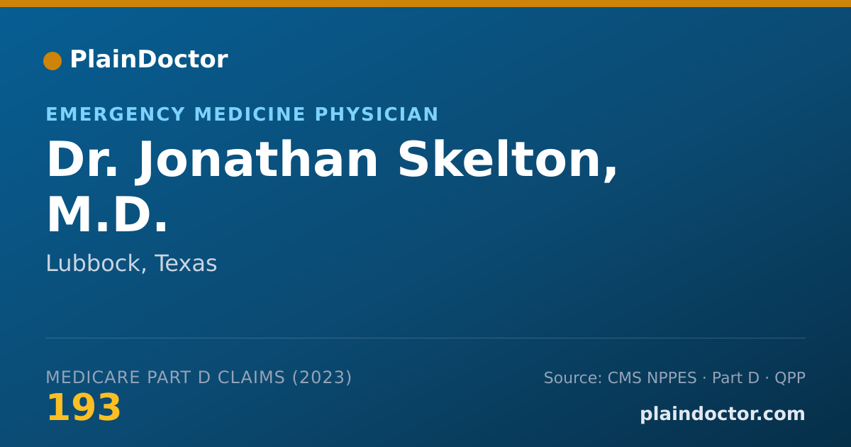 Shareable card for Jonathan Skelton, M.D. - Emergency Medicine Physician, Lubbock, TX