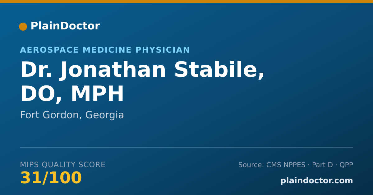 Shareable card for Jonathan Stabile, DO, MPH - Aerospace Medicine Physician, Fort Gordon, GA