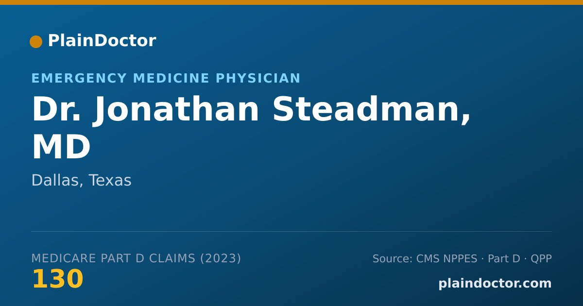 Shareable card for Jonathan Steadman, MD - Emergency Medicine Physician, Dallas, TX