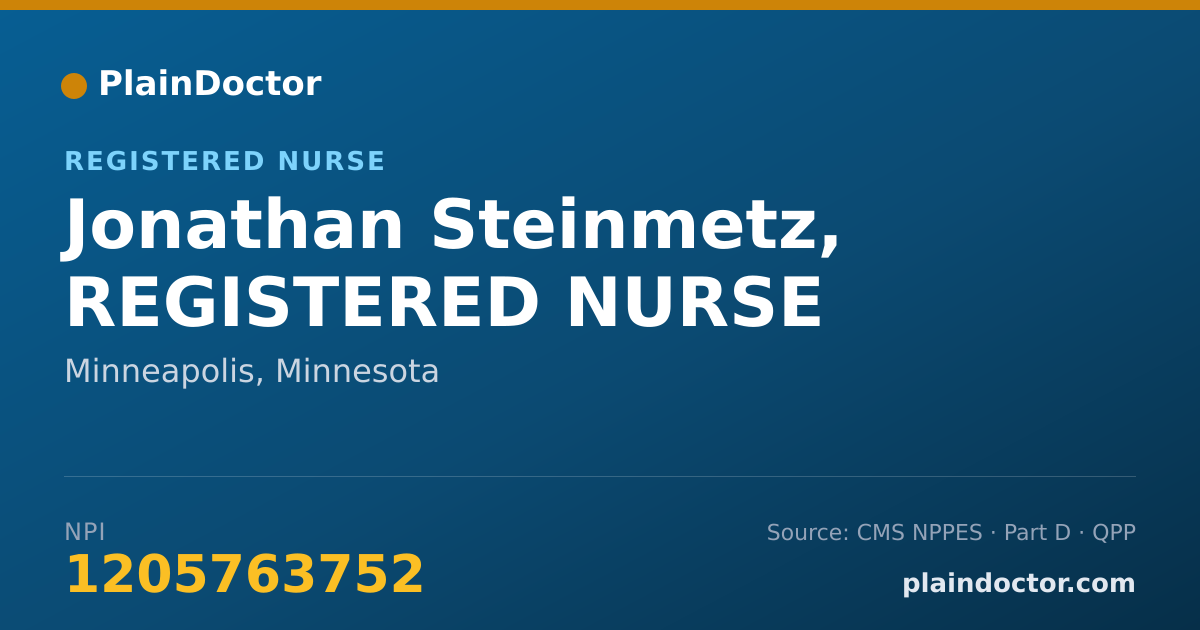Shareable card for Jonathan Steinmetz, REGISTERED NURSE - Registered Nurse, Minneapolis, MN