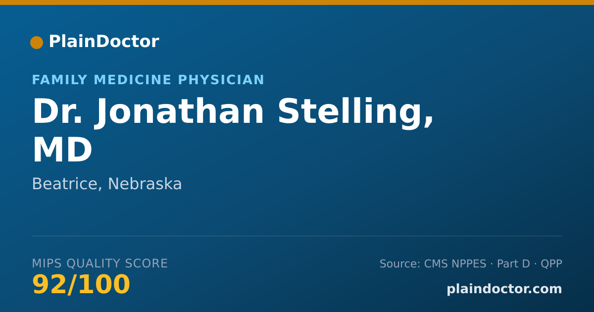 Shareable card for Jonathan Stelling, MD - Family Medicine Physician, Beatrice, NE