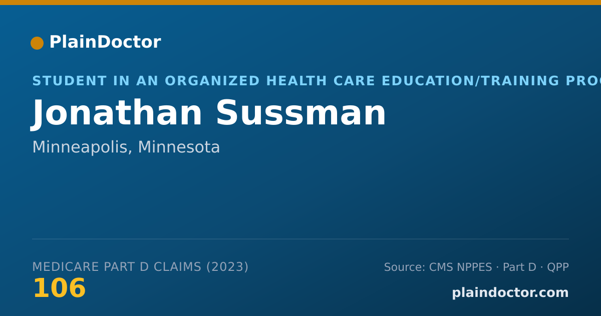 Shareable card for Jonathan Sussman - Student in an Organized Health Care Education/Training Program, Minneapolis, MN