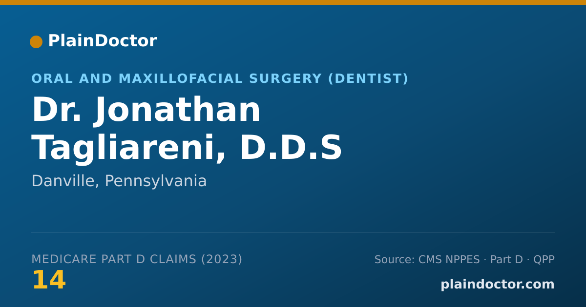 Shareable card for Jonathan Tagliareni, D.D.S - Oral and Maxillofacial Surgery (Dentist), Danville, PA