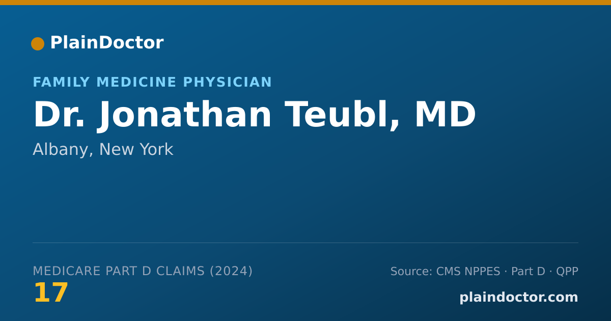 Shareable card for Jonathan Teubl, MD - Family Medicine Physician, Albany, NY