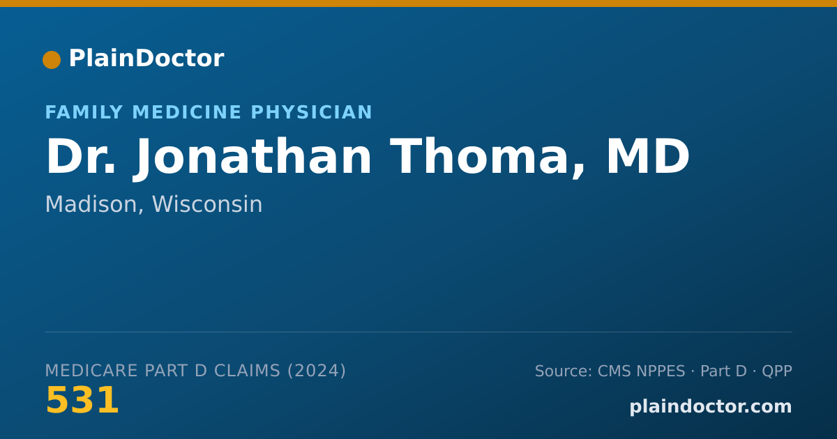 Shareable card for Jonathan Thoma, MD - Family Medicine Physician, Madison, WI