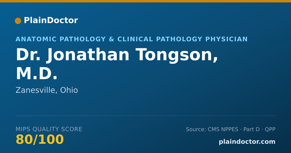 Shareable card for Jonathan Tongson, M.D. - Anatomic Pathology & Clinical Pathology Physician, Zanesville, OH