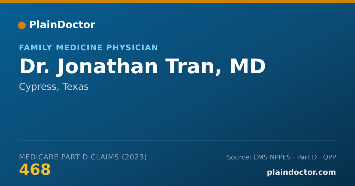 Shareable card for Jonathan Tran, MD - Family Medicine Physician, Cypress, TX