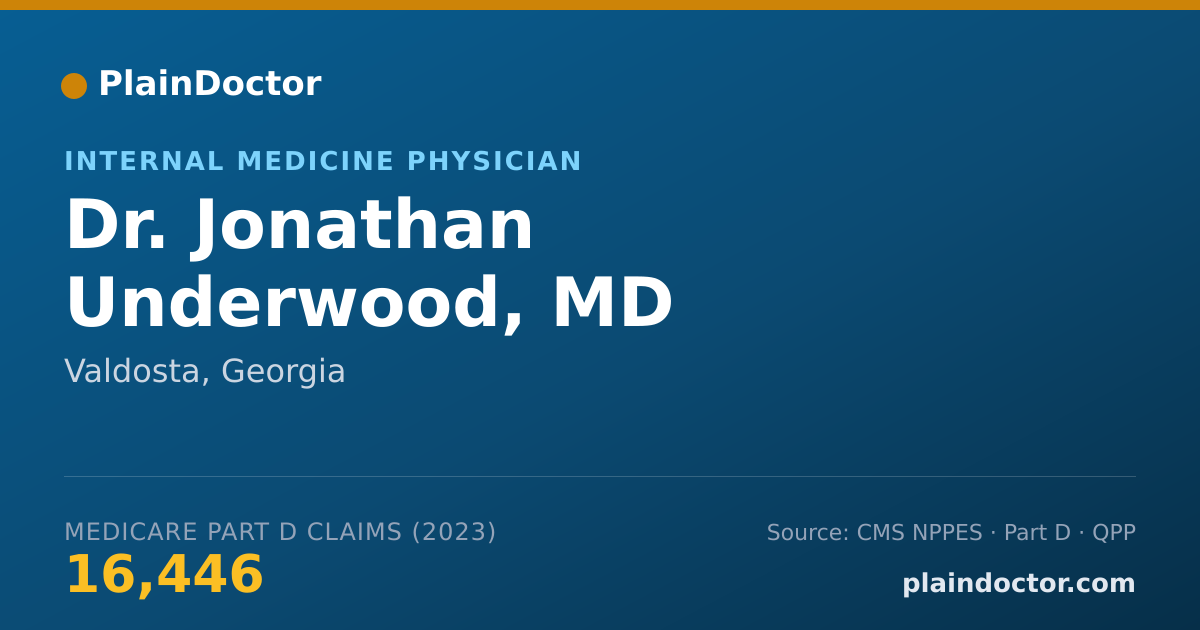 Shareable card for Jonathan Underwood, MD - Internal Medicine Physician, Valdosta, GA