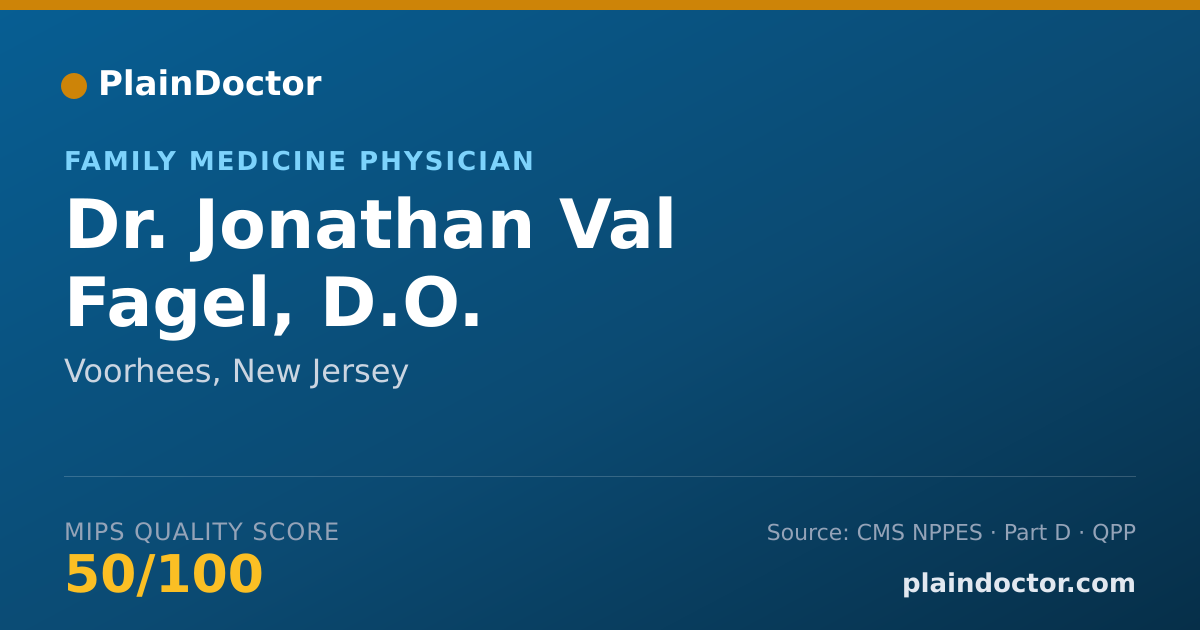 Shareable card for Jonathan Val Fagel, D.O. - Family Medicine Physician, Voorhees, NJ