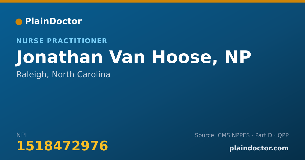 Shareable card for Jonathan Van Hoose, NP - Nurse Practitioner, Raleigh, NC