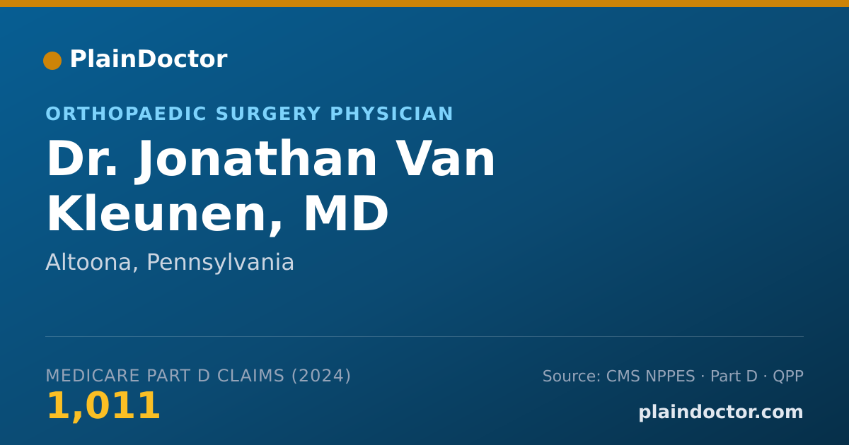 Shareable card for Jonathan Van Kleunen, MD - Orthopaedic Surgery Physician, Altoona, PA