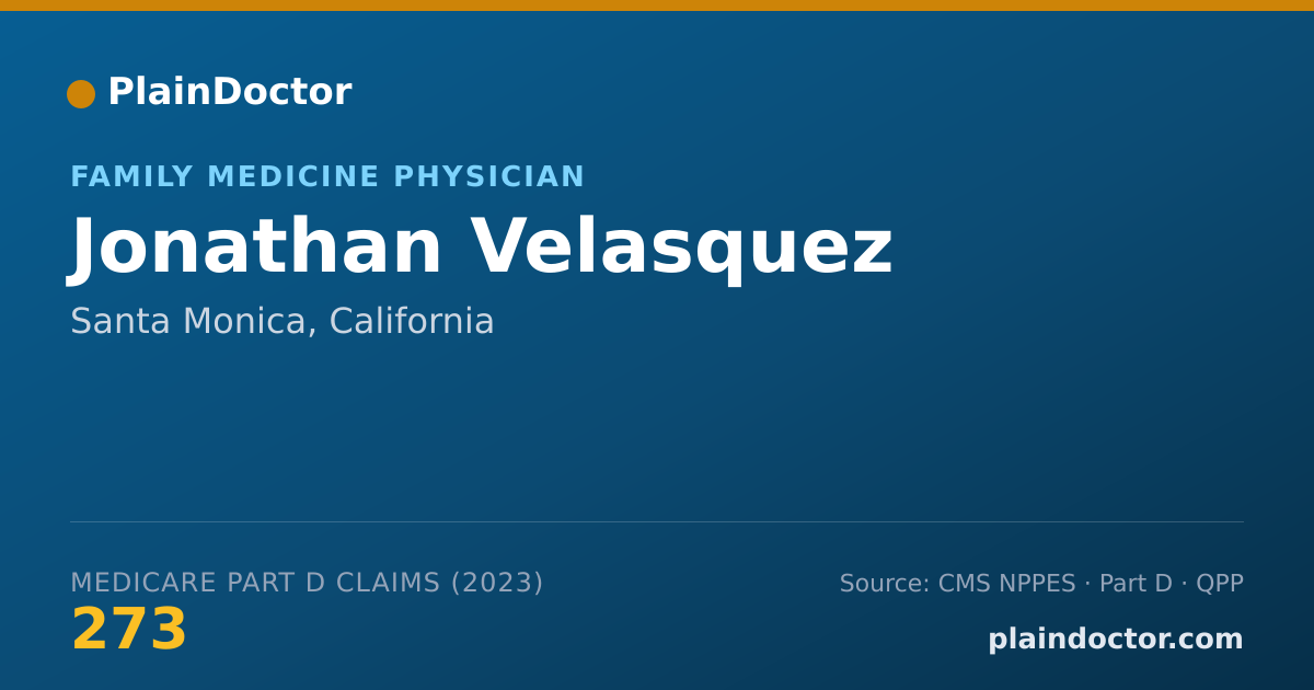 Shareable card for Jonathan Velasquez - Family Medicine Physician, Santa Monica, CA