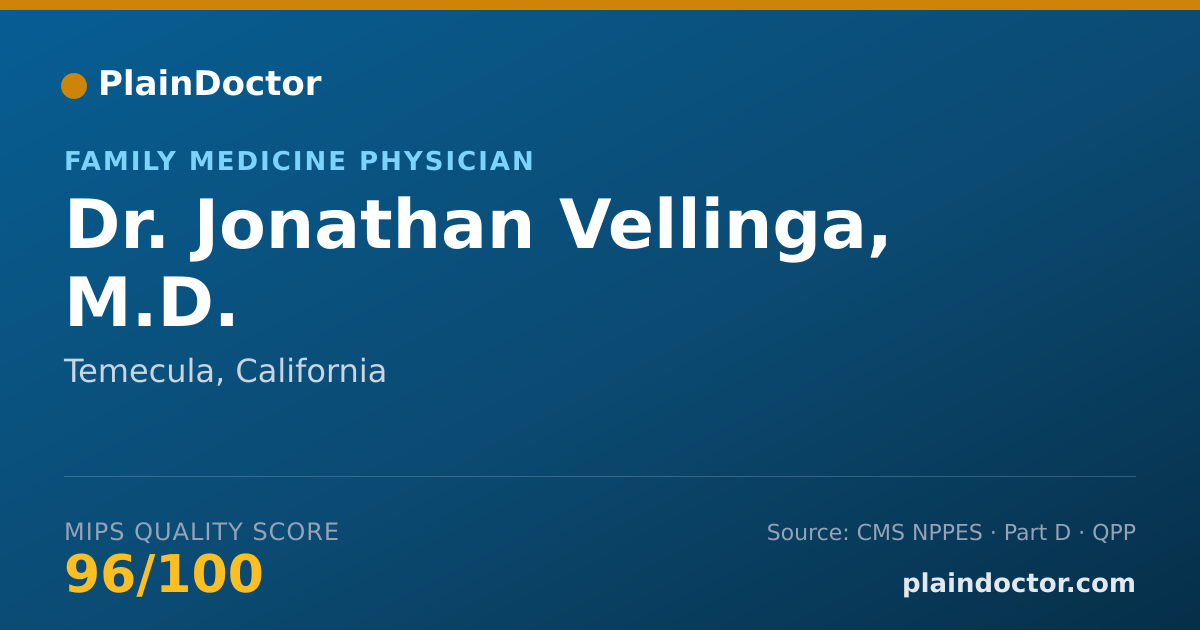 Shareable card for Jonathan Vellinga, M.D. - Family Medicine Physician, Temecula, CA