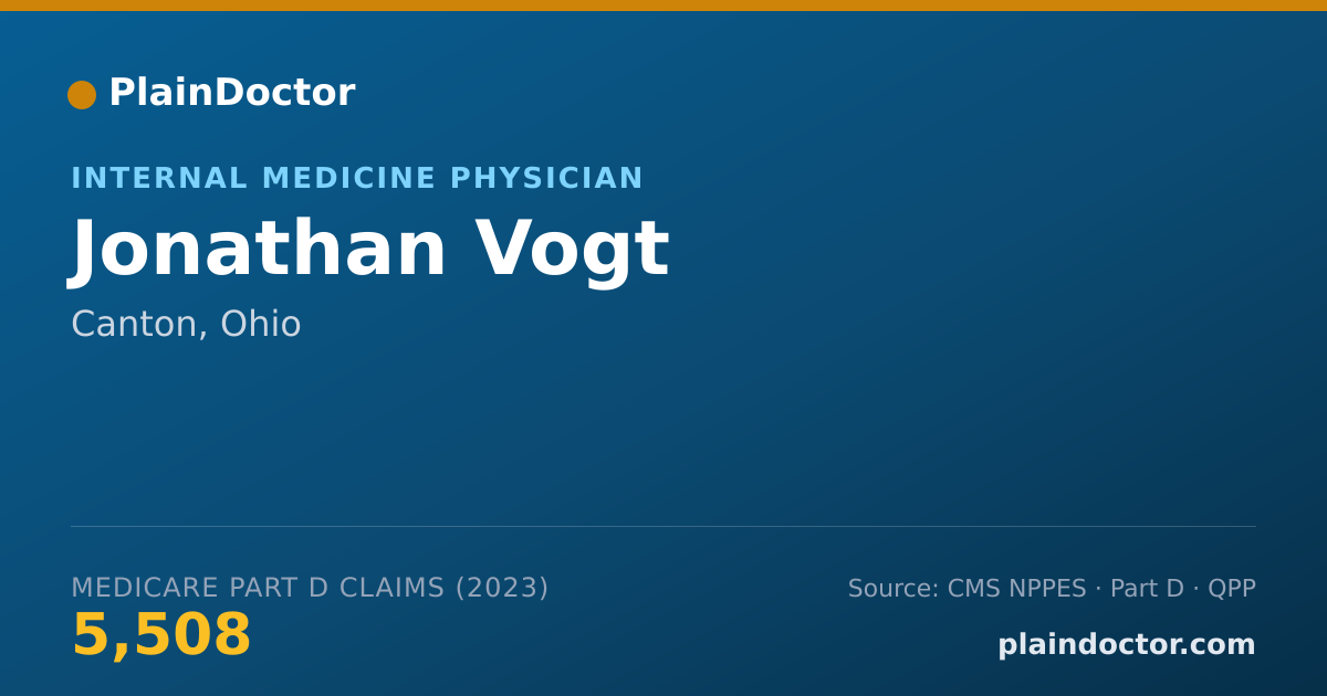 Shareable card for Jonathan Vogt - Internal Medicine Physician, Canton, OH