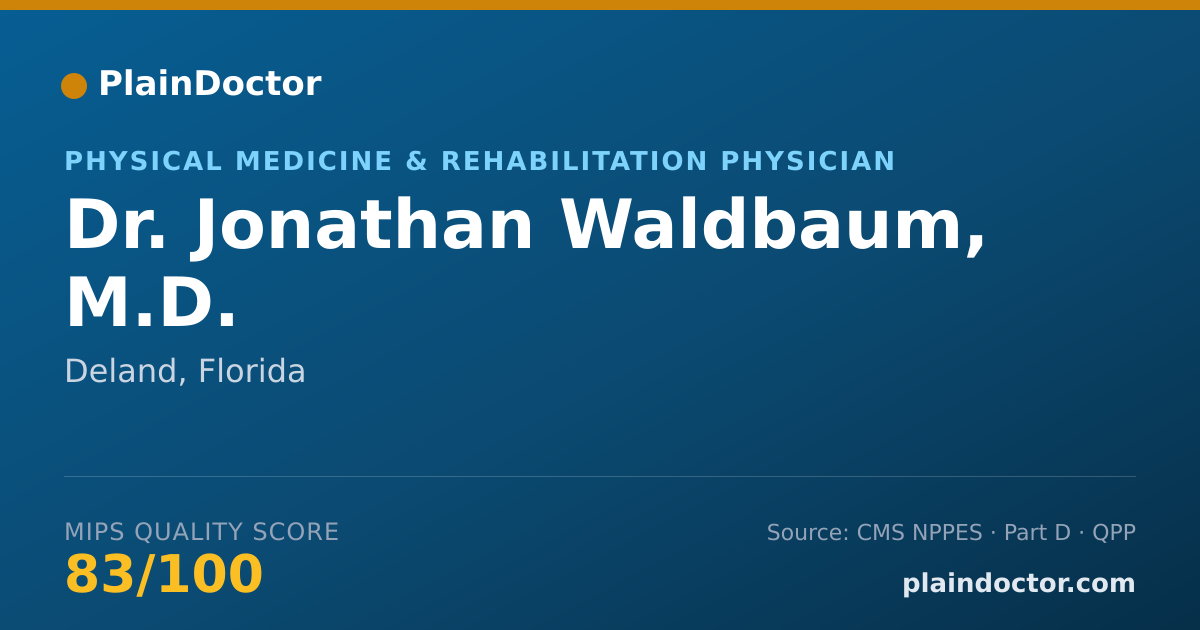 Shareable card for Jonathan Waldbaum, M.D. - Physical Medicine & Rehabilitation Physician, Deland, FL
