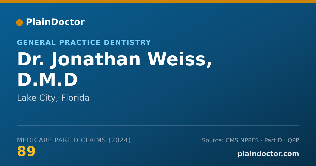 Shareable card for Jonathan Weiss, D.M.D - General Practice Dentistry, Lake City, FL