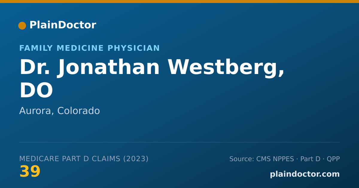 Shareable card for Jonathan Westberg, DO - Family Medicine Physician, Aurora, CO