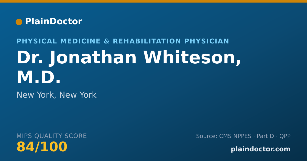 Shareable card for Jonathan Whiteson, M.D. - Physical Medicine & Rehabilitation Physician, New York, NY