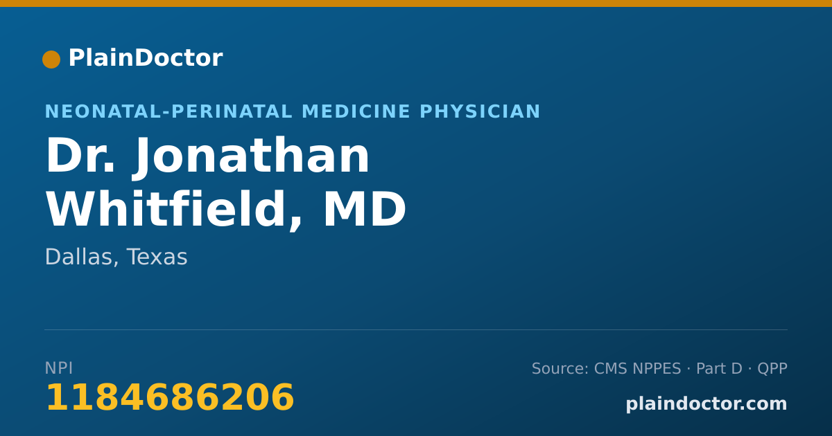 Shareable card for Jonathan Whitfield, MD - Neonatal-Perinatal Medicine Physician, Dallas, TX