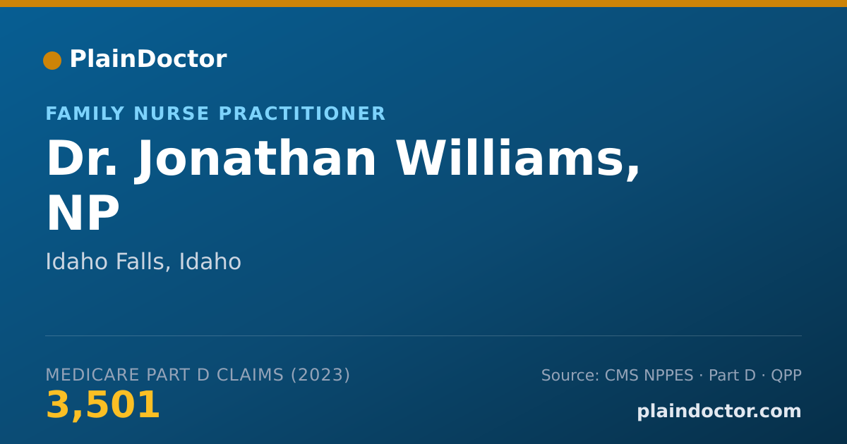 Shareable card for Jonathan Williams, NP - Family Nurse Practitioner, Idaho Falls, ID