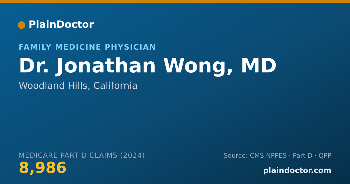 Shareable card for Jonathan Wong, MD - Family Medicine Physician, Woodland Hills, CA