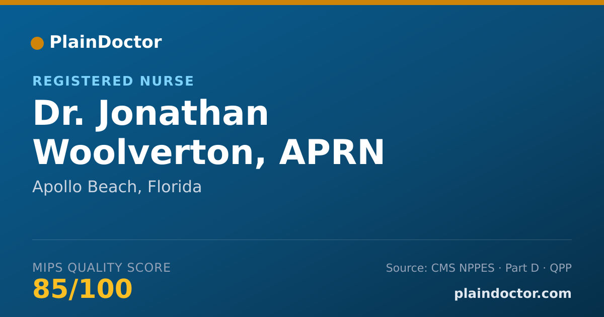 Shareable card for Jonathan Woolverton, APRN - Registered Nurse, Apollo Beach, FL
