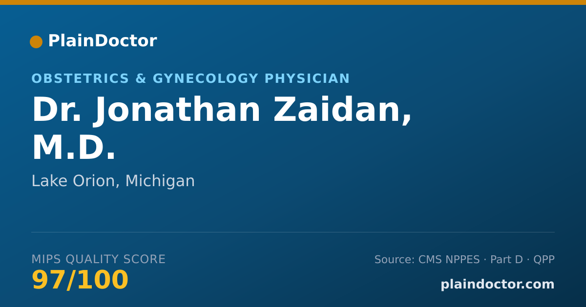 Shareable card for Jonathan Zaidan, M.D. - Obstetrics & Gynecology Physician, Lake Orion, MI