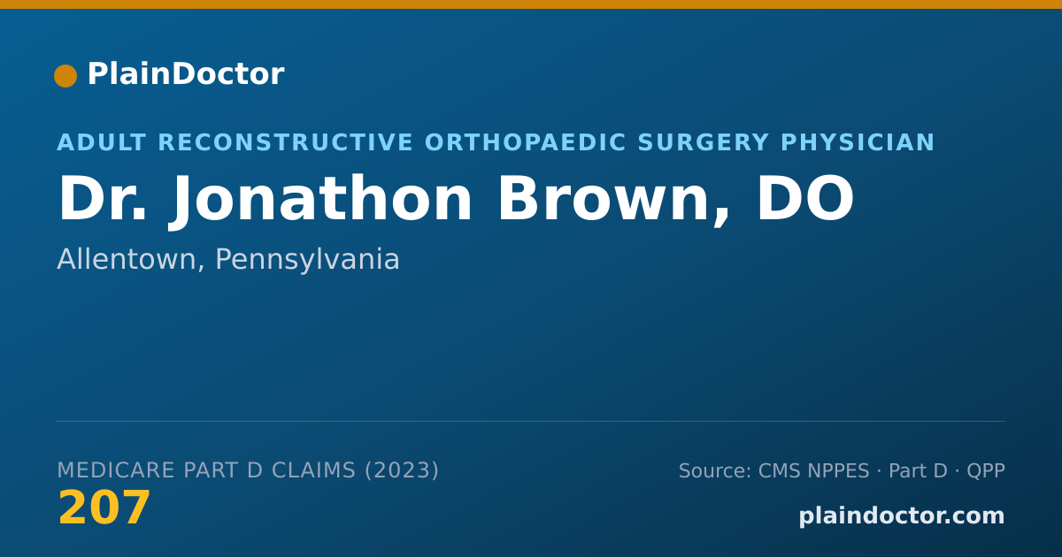 Shareable card for Jonathon Brown, DO - Adult Reconstructive Orthopaedic Surgery Physician, Allentown, PA