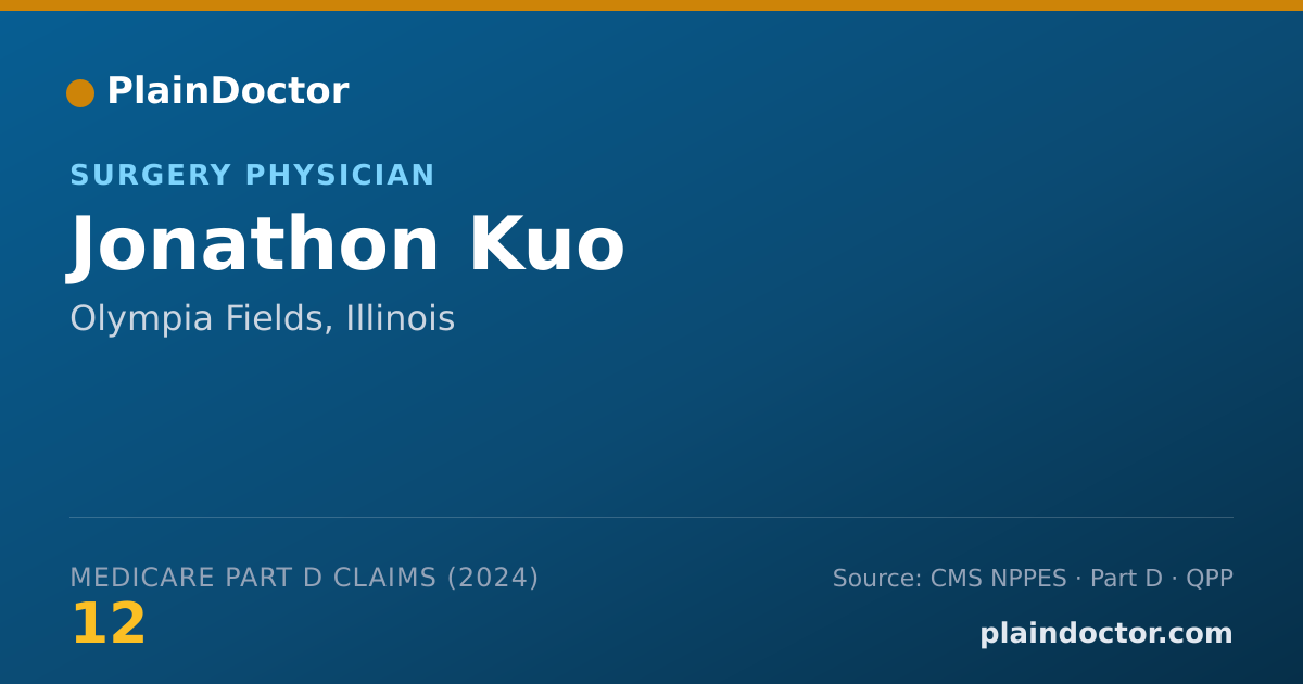 Shareable card for Jonathon Kuo - Surgery Physician, Olympia Fields, IL