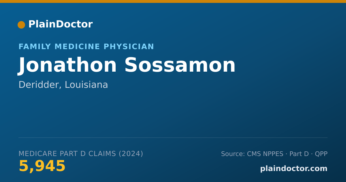 Shareable card for Jonathon Sossamon - Family Medicine Physician, Deridder, LA