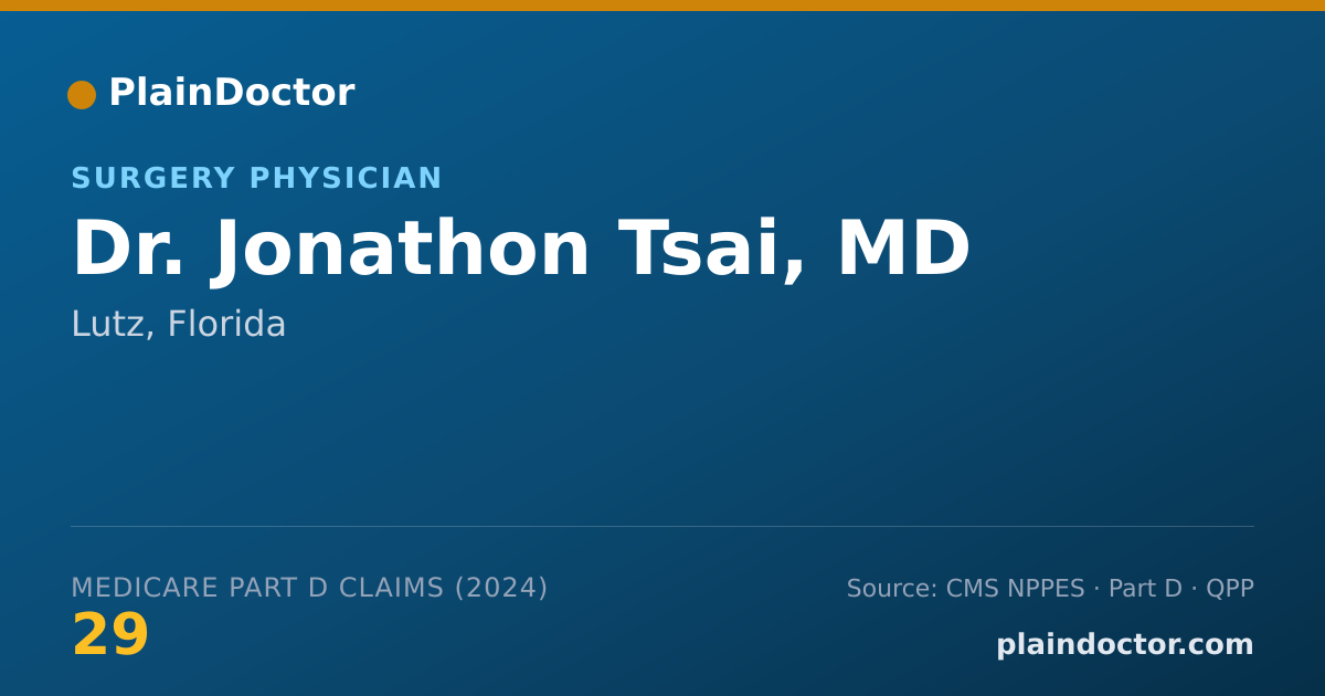 Shareable card for Jonathon Tsai, MD - Surgery Physician, Lutz, FL