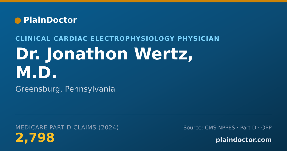 Shareable card for Jonathon Wertz, M.D. - Clinical Cardiac Electrophysiology Physician, Greensburg, PA