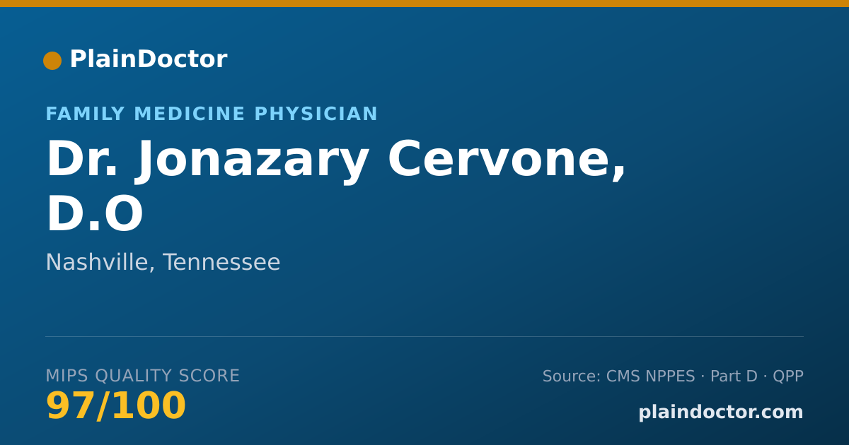 Shareable card for Jonazary Cervone, D.O - Family Medicine Physician, Nashville, TN