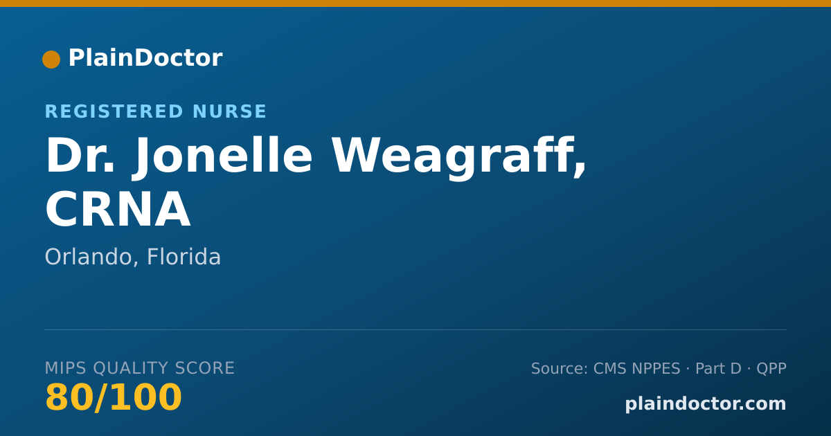 Shareable card for Jonelle Weagraff, CRNA - Registered Nurse, Orlando, FL