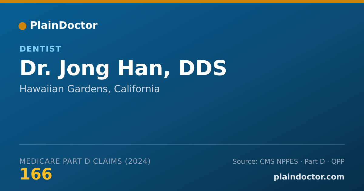 Shareable card for Jong Han, DDS - Dentist, Hawaiian Gardens, CA