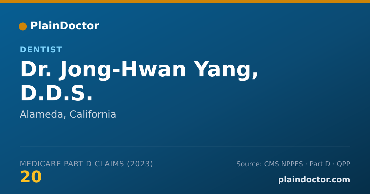 Shareable card for Jong-Hwan Yang, D.D.S. - Dentist, Alameda, CA