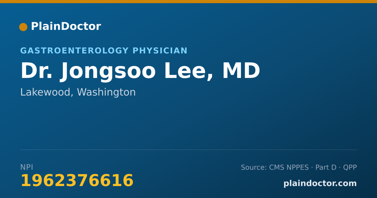 Shareable card for Jongsoo Lee, MD - Gastroenterology Physician, Lakewood, WA