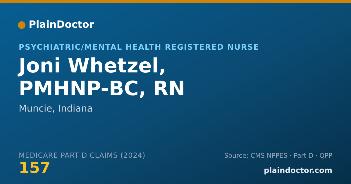 Shareable card for Joni Whetzel, PMHNP-BC, RN - Psychiatric/Mental Health Registered Nurse, Muncie, IN