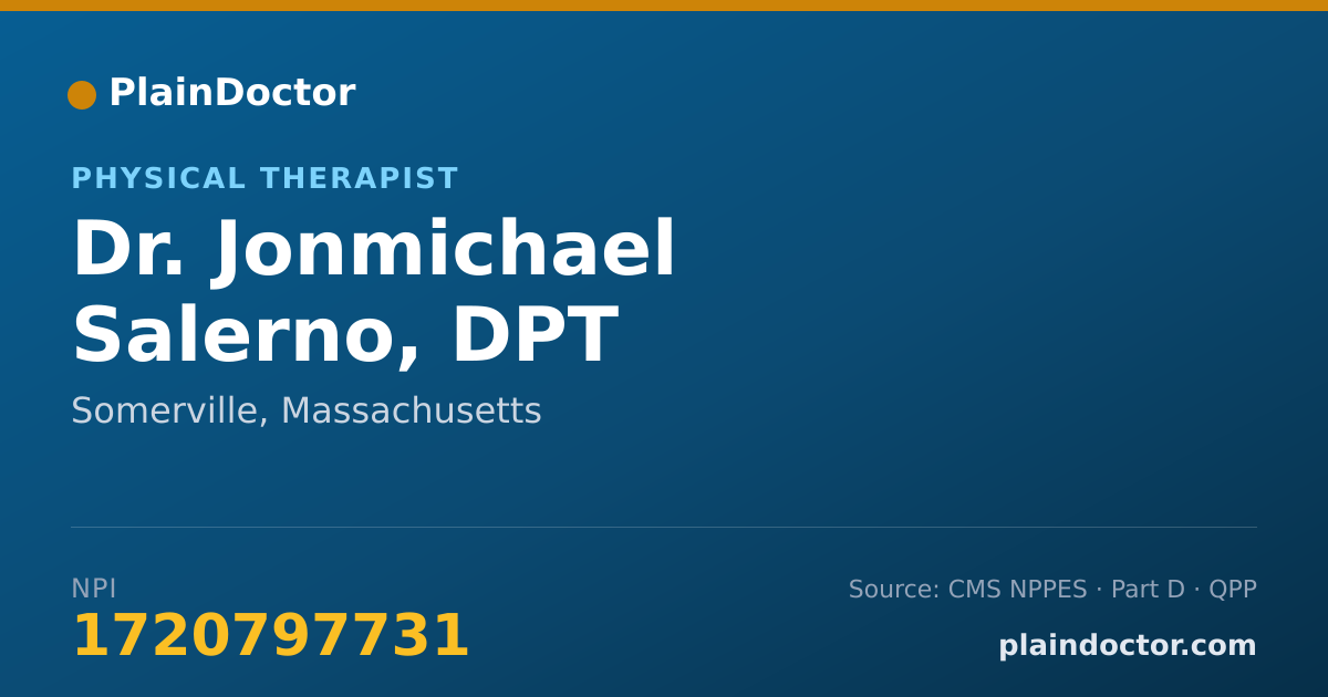 Shareable card for Jonmichael Salerno, DPT - Physical Therapist, Somerville, MA