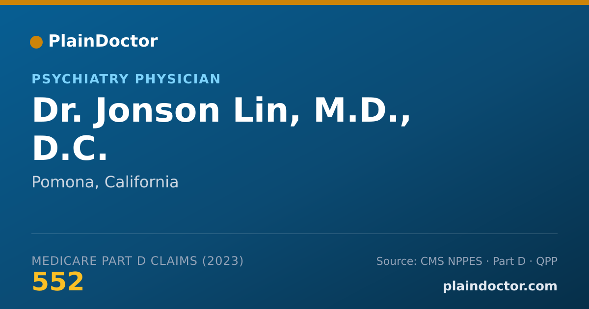 Shareable card for Jonson Lin, M.D., D.C. - Psychiatry Physician, Pomona, CA