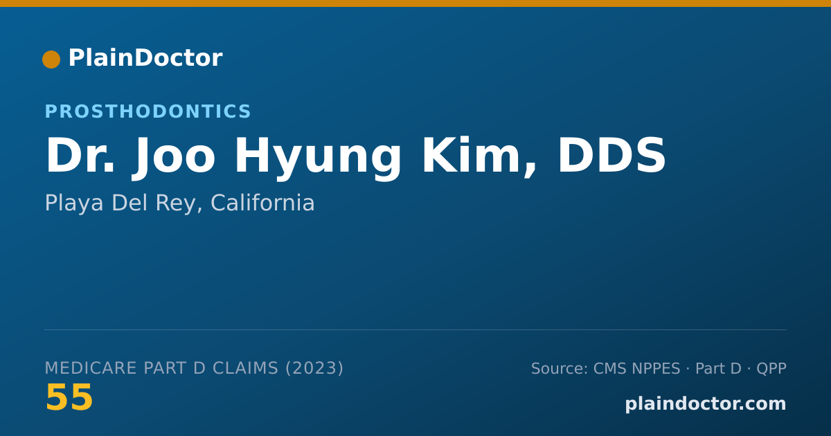 Shareable card for Joo Hyung Kim, DDS - Prosthodontics, Playa Del Rey, CA
