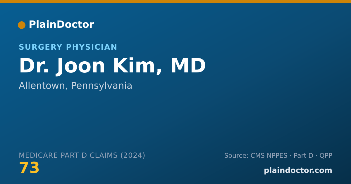 Shareable card for Joon Kim, MD - Surgery Physician, Allentown, PA