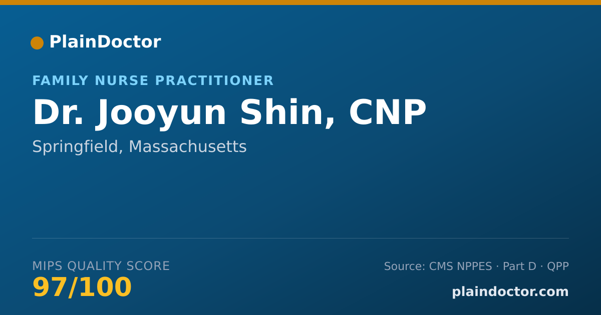 Shareable card for Jooyun Shin, CNP - Family Nurse Practitioner, Springfield, MA
